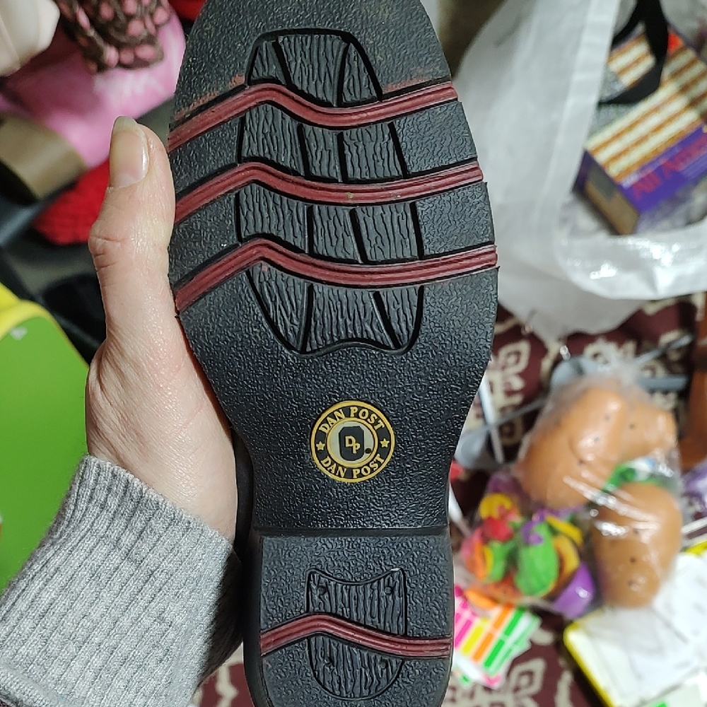 Dan Post Kids Western Boots - Black and Red with Yellow Accents - Picture 13 of 16